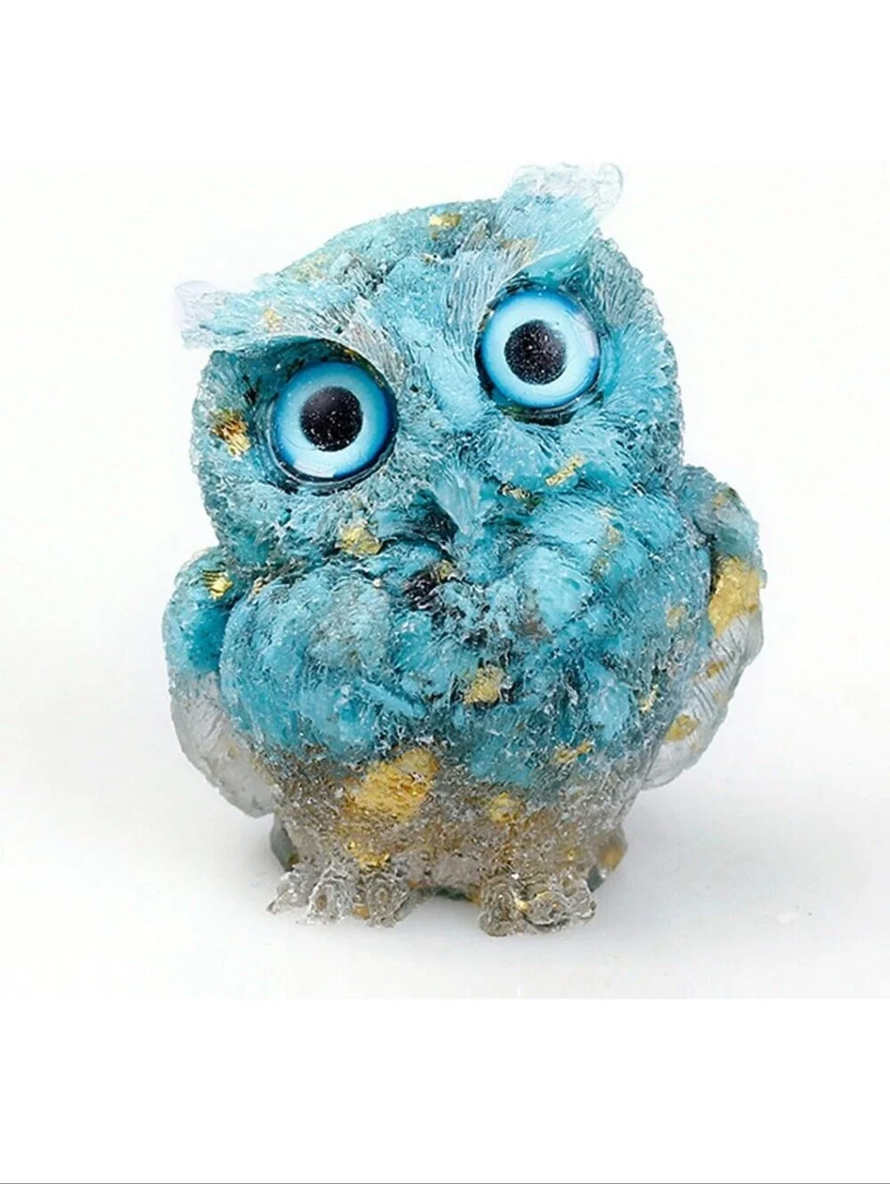 Turquoise Blue Owl Figurine Plush for Small Pets